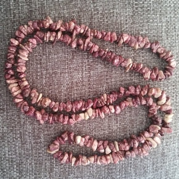 **SALE PRICE!** Natural Raw Rhodochrosite Stone Long Length Necklace - Picture 1 of 12
